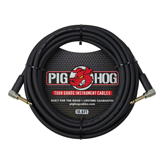 Pig Hog PH186RR 18.6-Foot Instrument Cable with Dual Right-Angle Connectors