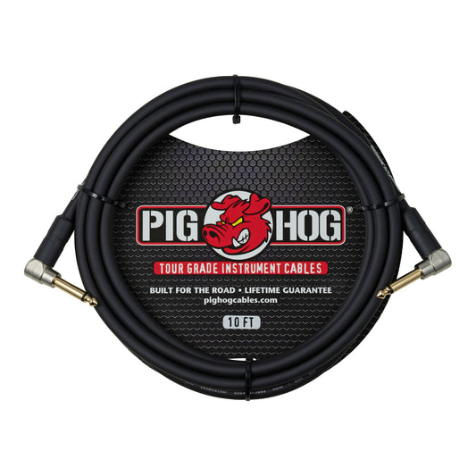 Pig Hog PH10RR 10-Foot Instrument Cable with Dual Right-Angle Connectors