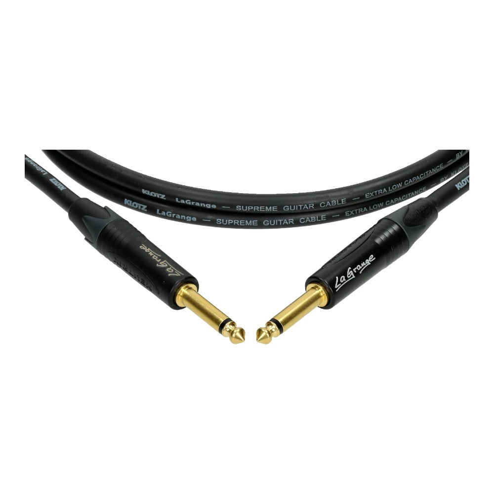 Klotz LA-GPP0450 LA-Grange Supreme Guitar Cable Ultra Low-Capacitance Gold Contacts 4.5m 15FT, Black, ST-ST