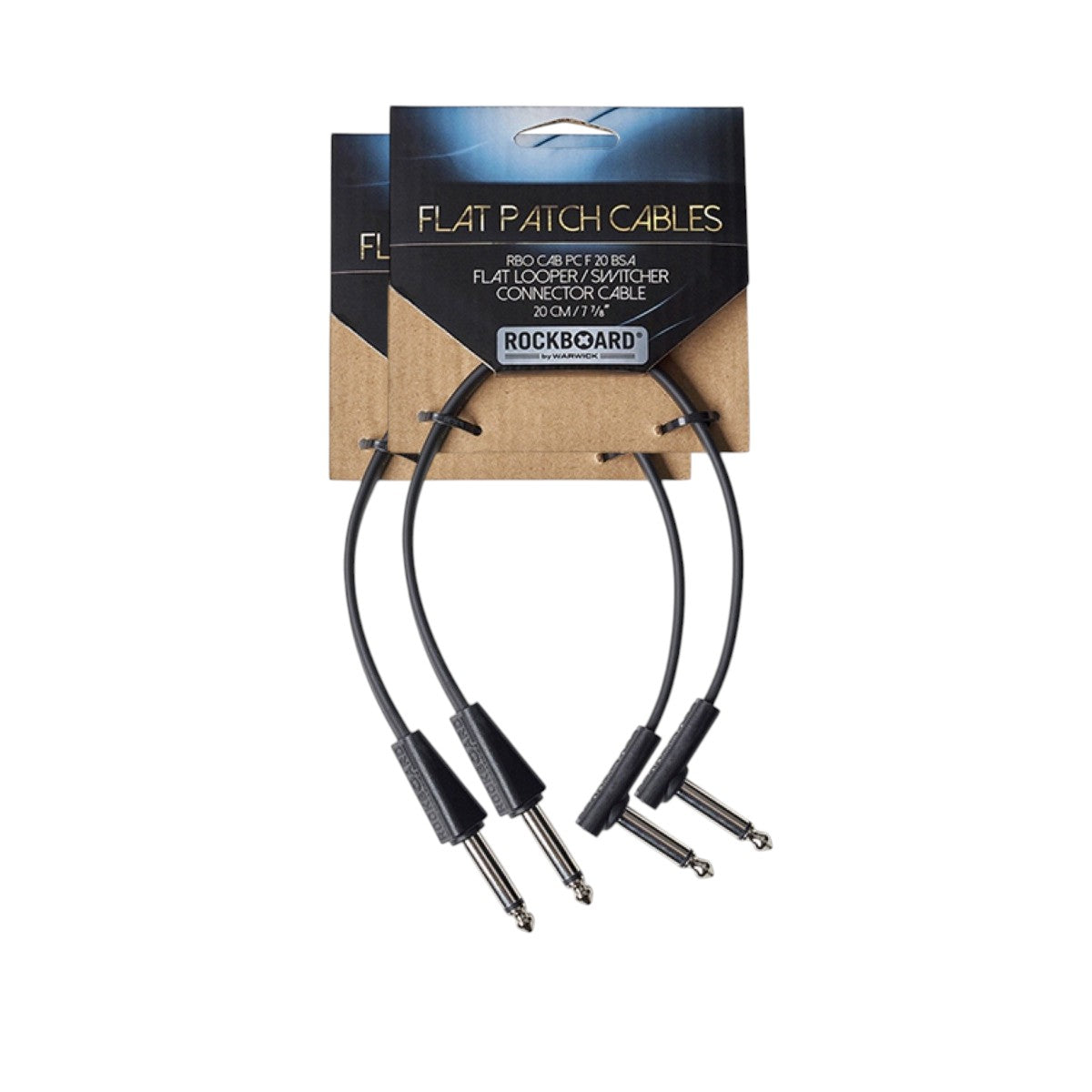 RockBoard Flat Looper Switcher Cable 20 cm 8 in ST-RA 2-Pack