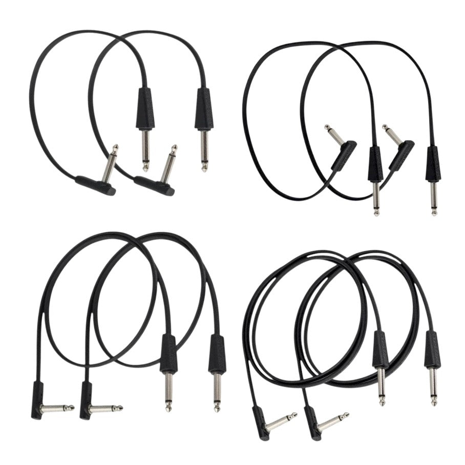 Looper Switcher Fullfield Pedal Cable Kit - RockBoard Flat ST-RA Cables (2×20cm, 2×40cm, 2x60cm,2x100cm)