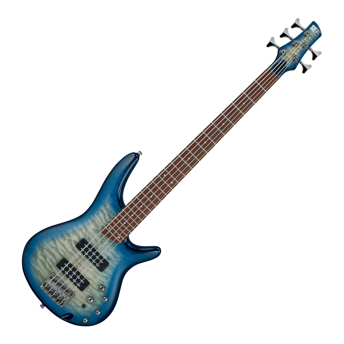 Ibanez SR405EQM SR 5-String Bass Front, Stained Cosmic Blue Starburst