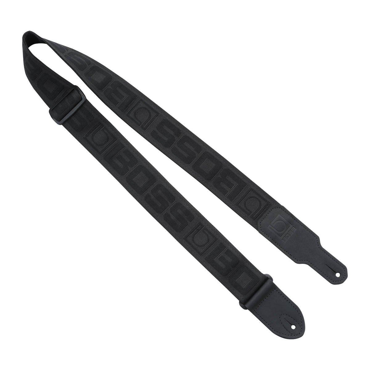 BOSS BSM-20-BB Monogram Guitar Strap, Black with Black Logo