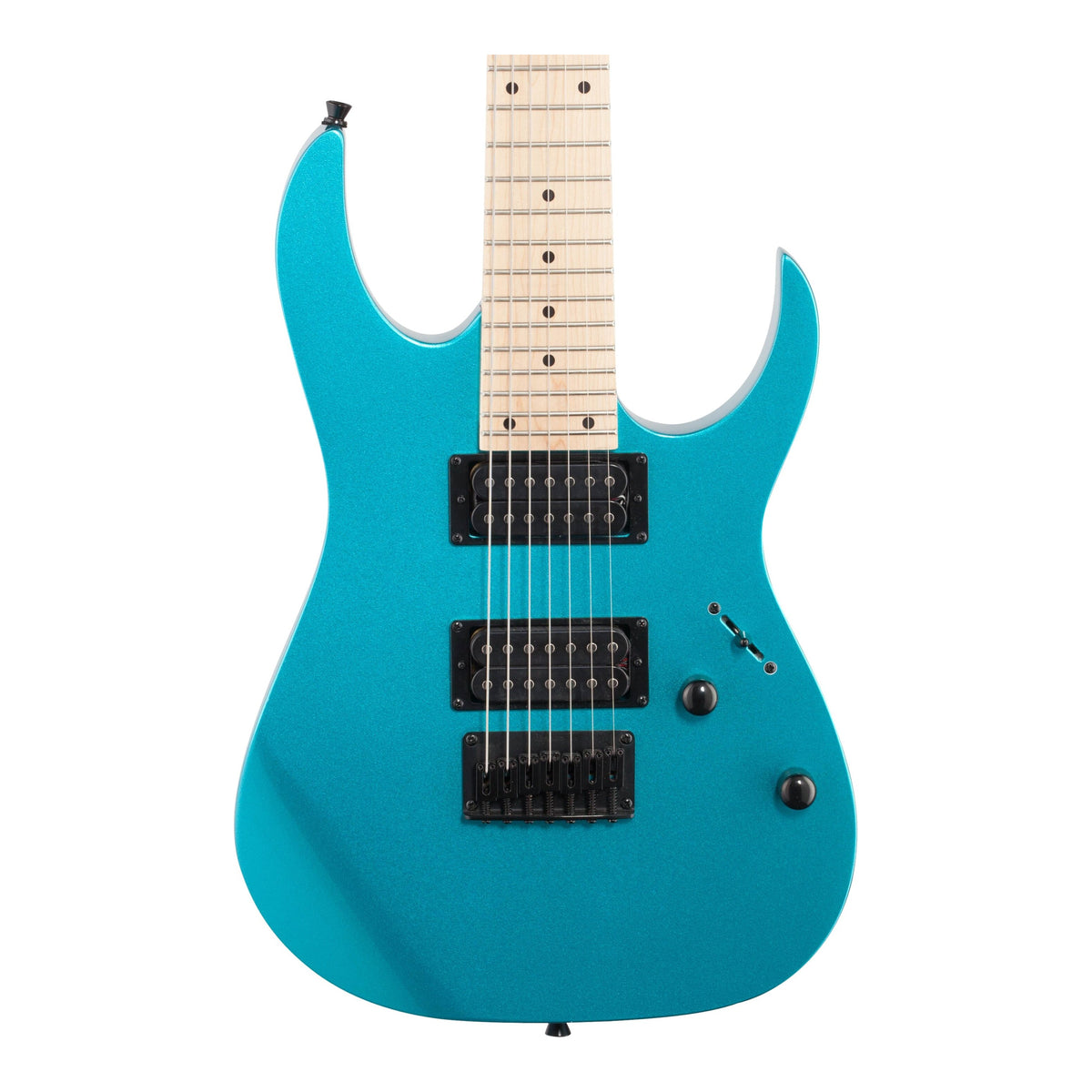 Ibanez GRG7221M GIO RG 7-String Electric Guitar, Metallic Light Blue with MR350C Hardshell Case
