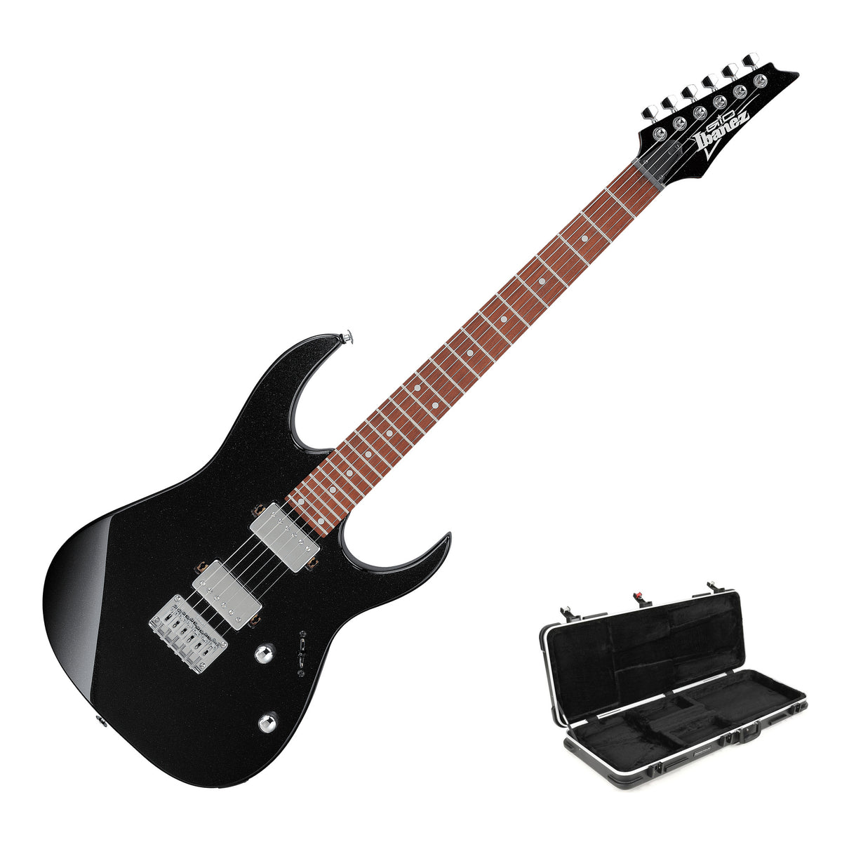 Ibanez GRG121SP GIO RG Electric Guitar, Black Night with MR350C Hardshell Case