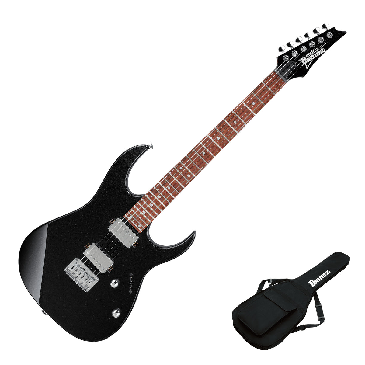 Ibanez GRG121SP GIO RG Electric Guitar, Black Night with IGB101 Gig Bag