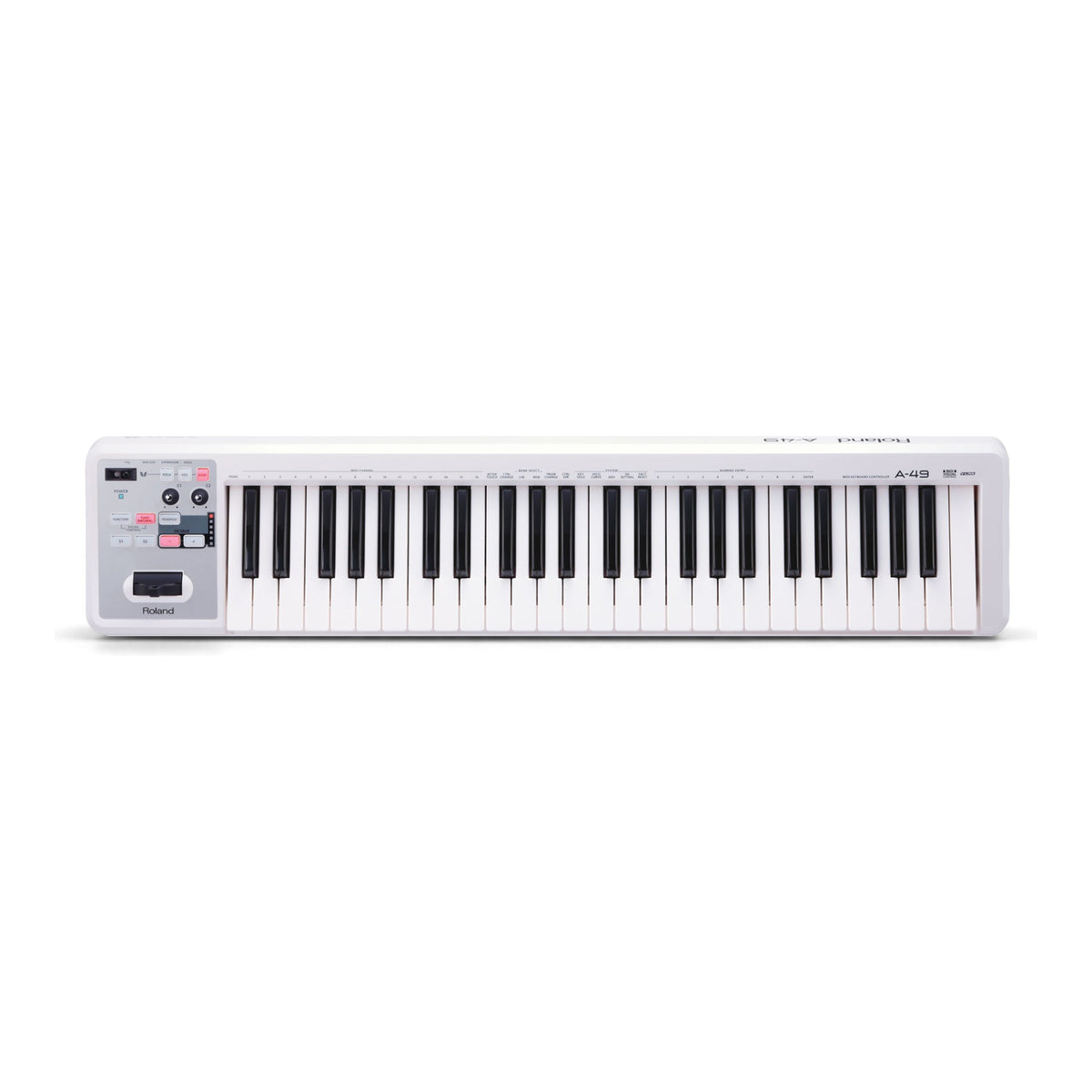 Roland A-49 49-Key MIDI Keyboard Controller, White with CB-B49 Carrying Case view 5
