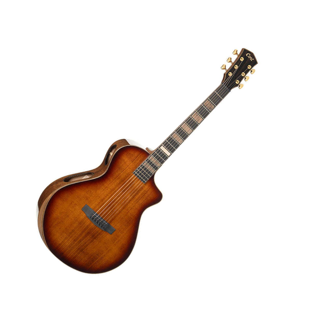 Cort Modern Burst Masterpiece Acoustic-Electric Guitar, Tobacco Sunburst Front