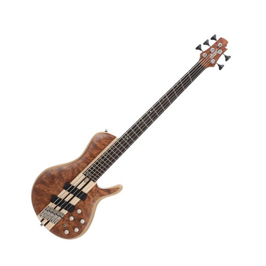 Cort A5 Beyond Bass Guitar, Open Pore Bubinga Natural Front