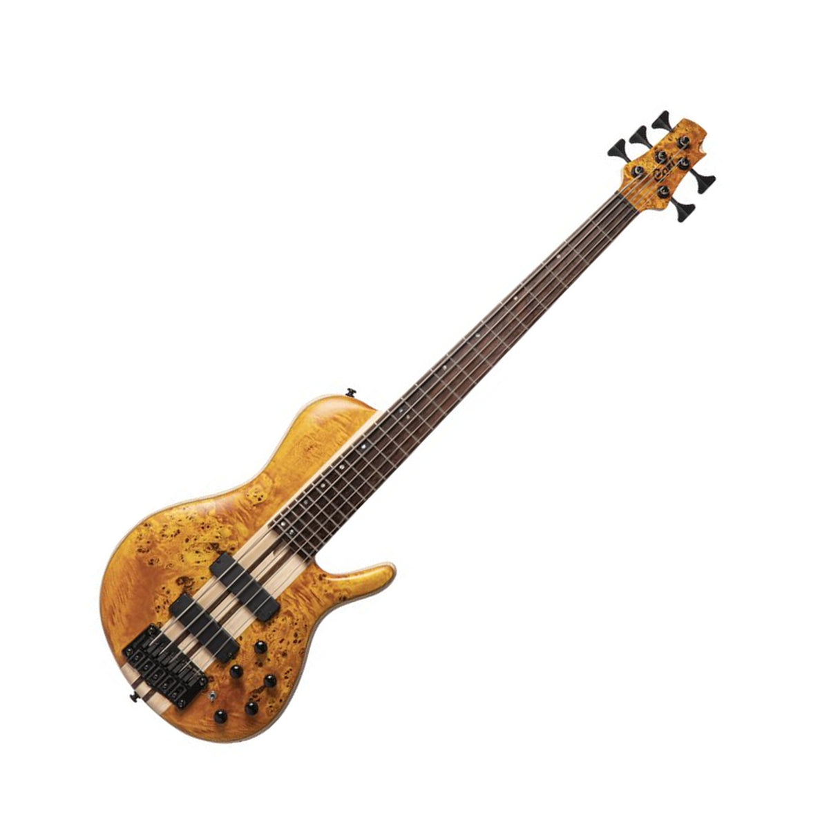 Cort A5 Plus SC Bass Guitar, Amber Open Pore Front