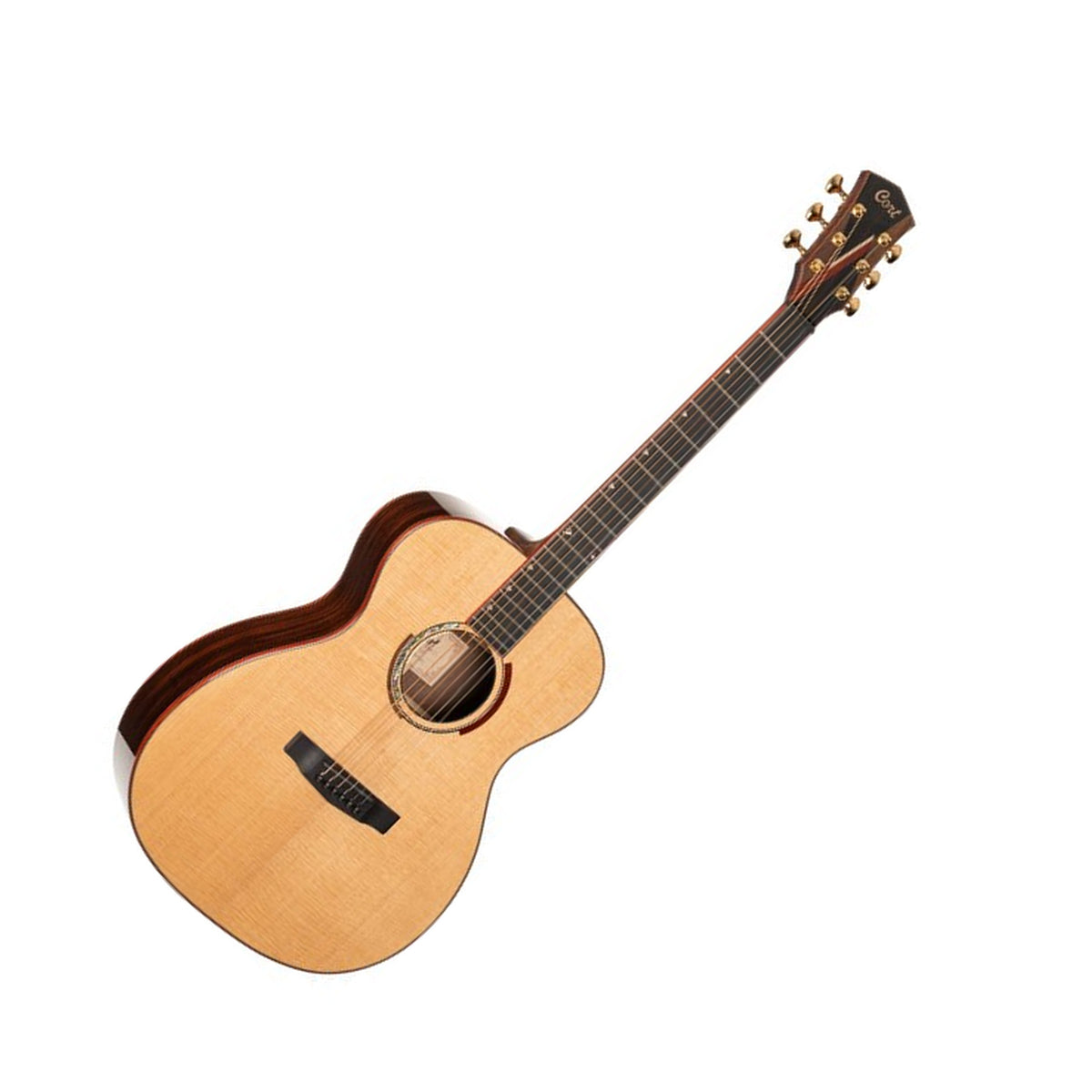 Cort Abstract Delta Acoustic-Electric Guitar with Premium Case, Natural Gloss Front