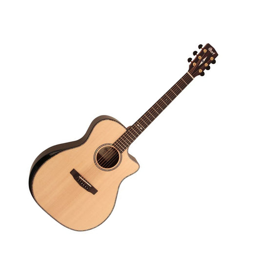 Cort Grand Regal GA-PF Bevel Acoustic-Electric Guitar, Natural Gloss with Arm Bevel Front