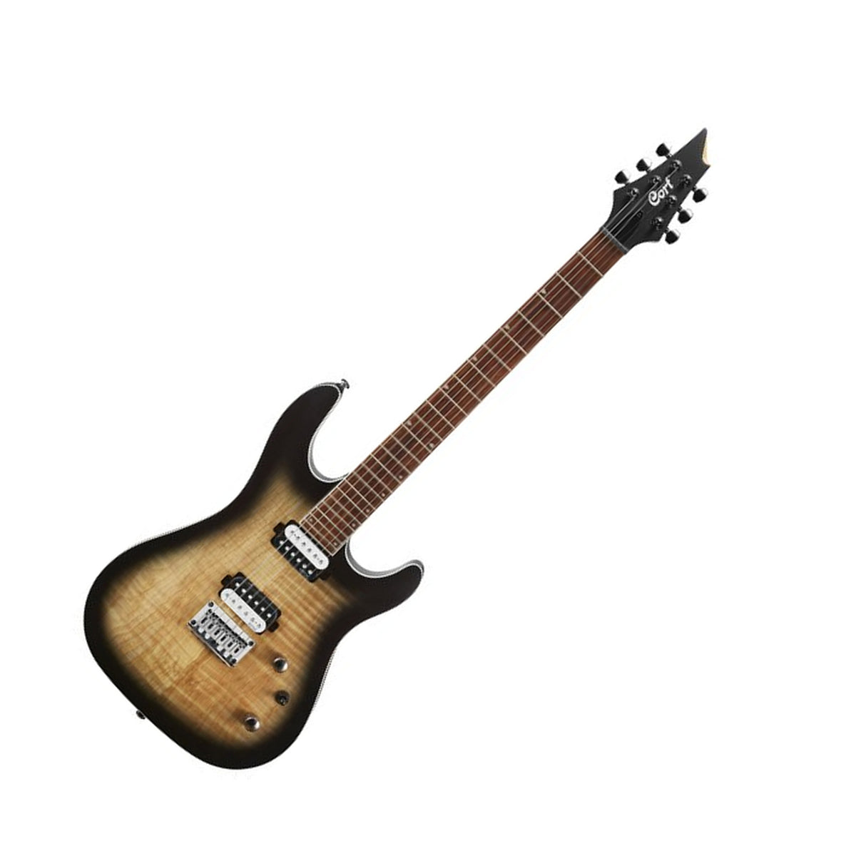 Cort KX300 Electric Guitar, Open Pore Raw Burst Front