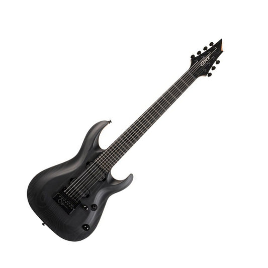 Cort KX707 EverTune Electric Guitar with Gig Bag, Open Pore Black Front