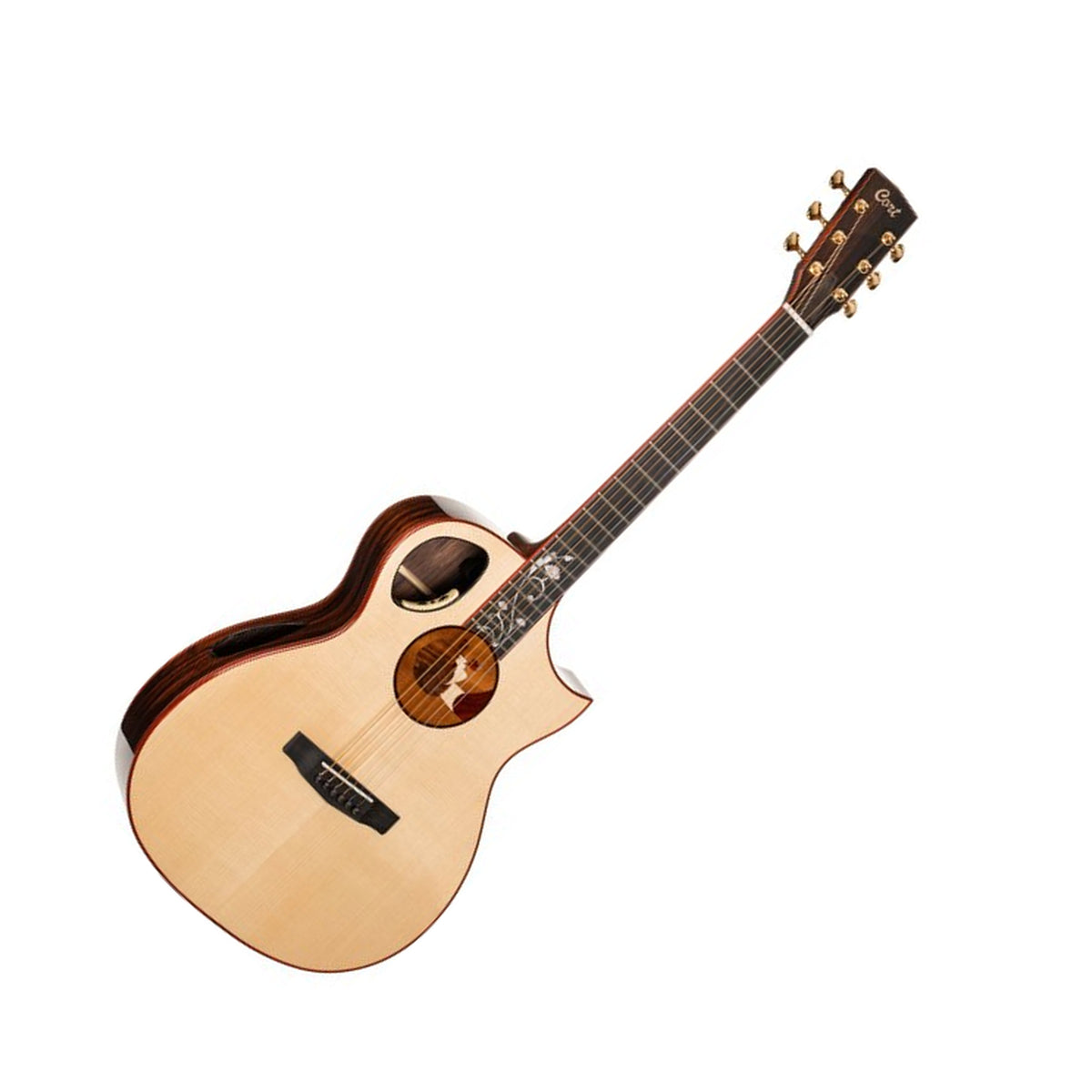 Cort Roselyn Redux Acoustic-Electric Guitar with Premium Case, Natural Gloss Front