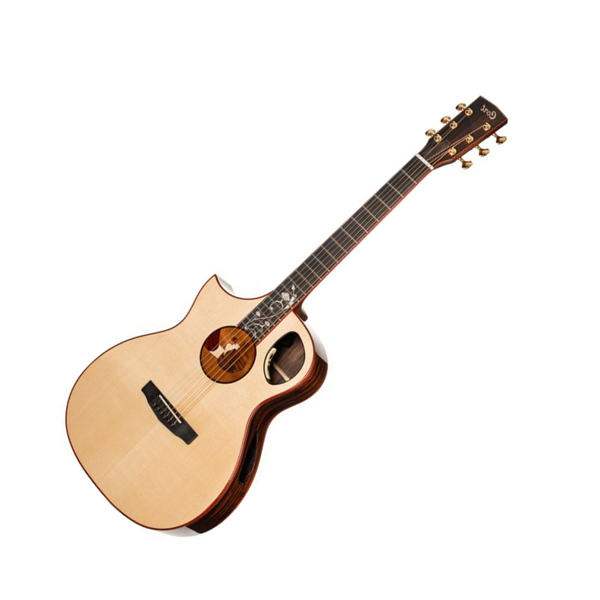 Cort Roselyn Redux Acoustic-Electric Guitar with Premium Case, Natural Gloss Rear