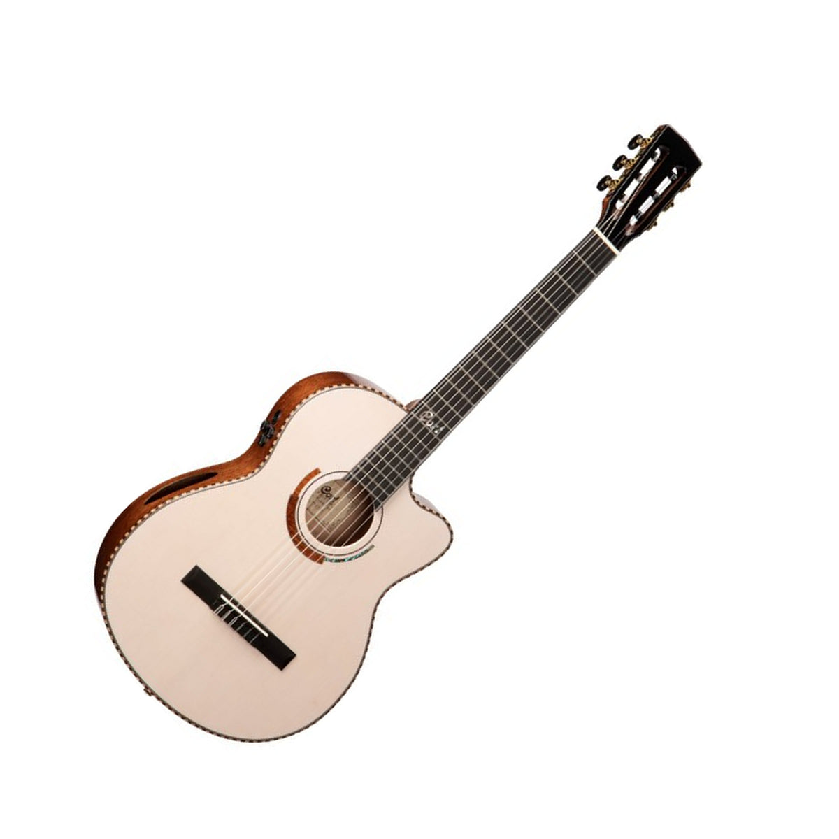 Cort Sol Encanto Classical Guitar with Gig Bag, White Blonde Gloss Front