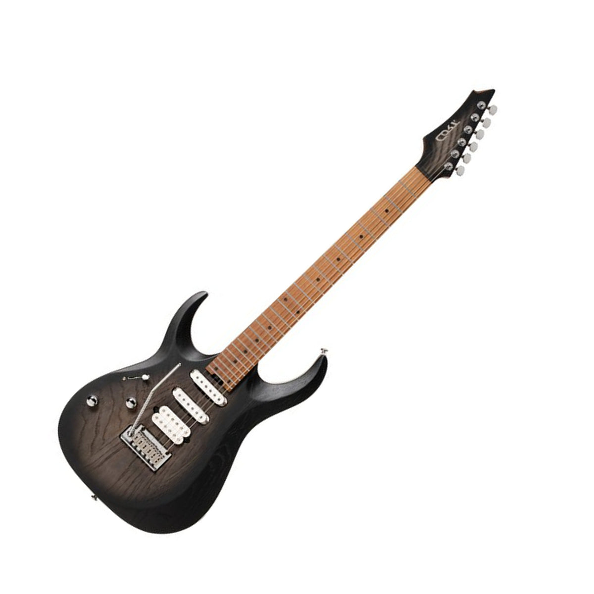 Cort X700 Triality Electric Guitar with Gig Bag, Open Pore Black Burst Rear