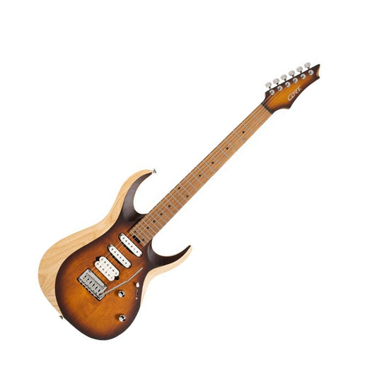 Cort X700 Triality Electric Guitar with Gig Bag, Open Pore Vintage Burst Front