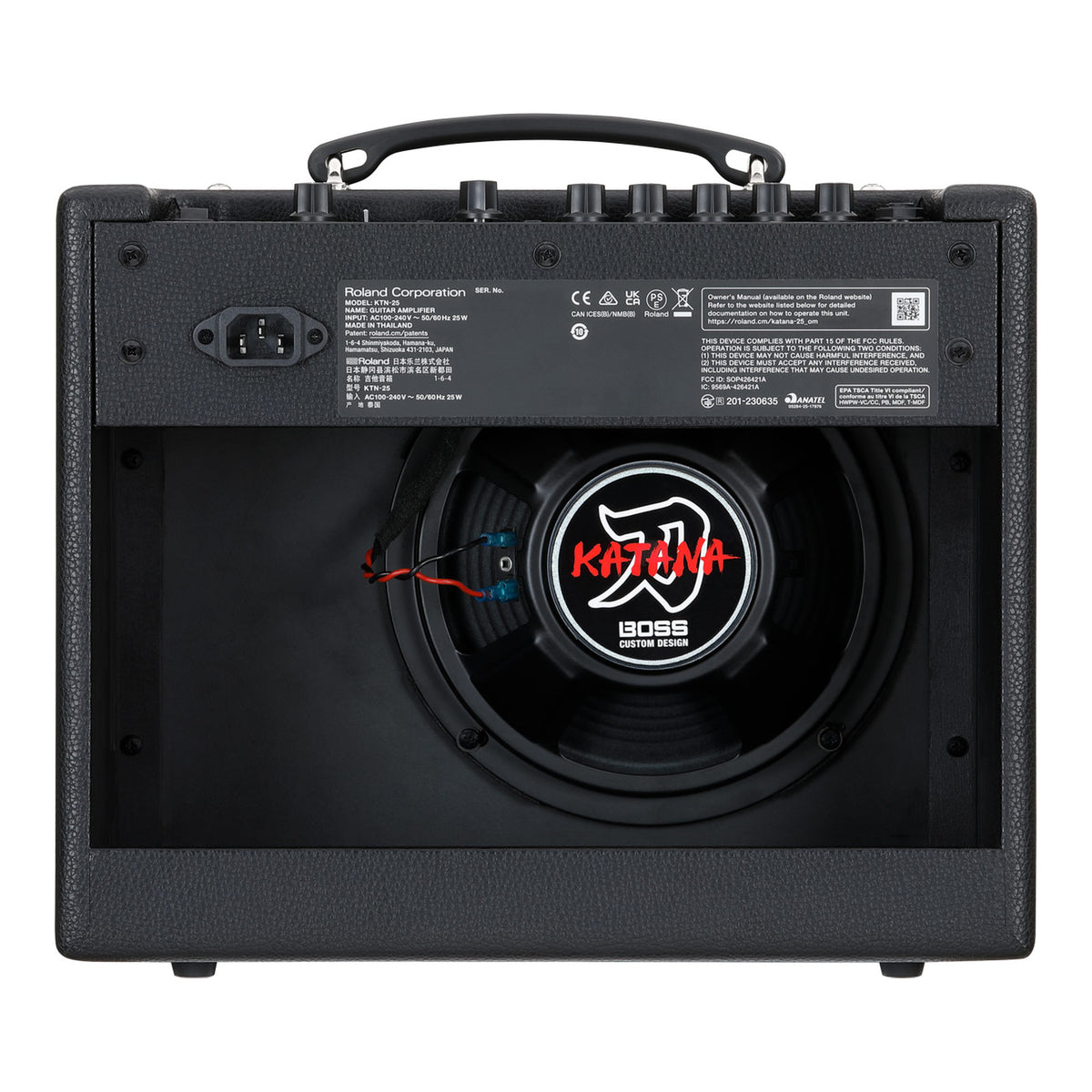 Rear panel and speaker