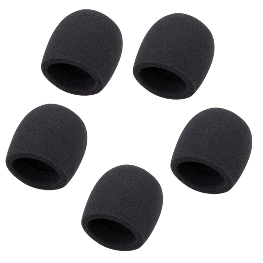 Pig Hog Foam Microphone Windscreen Ball - 5 Pack, Black