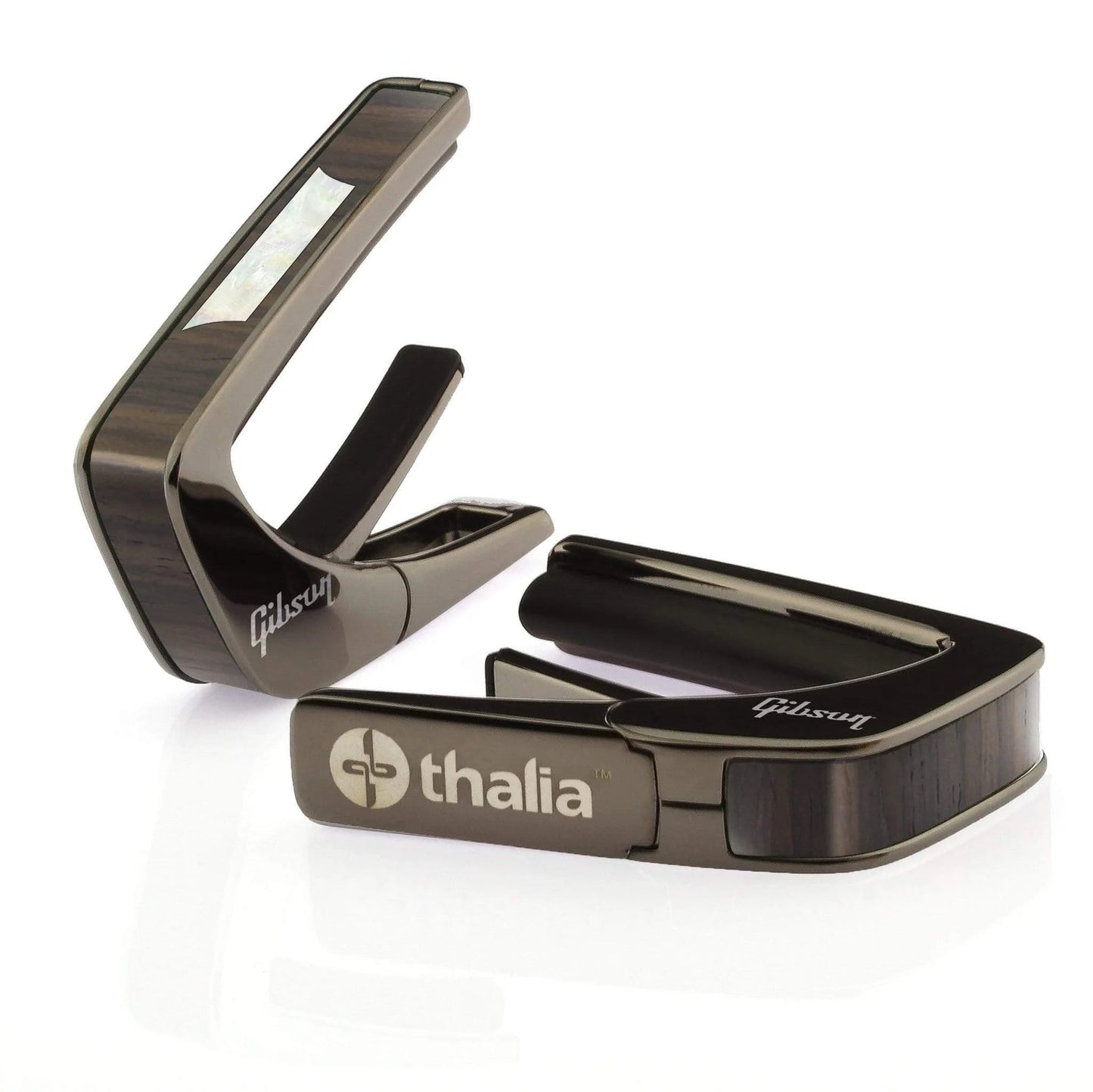 Thalia Guitar Capo - Gibson Officially Licensed (With Gibson Specific Fret Pads) (Gibson Trapezoid, Rosewood, Black Chrome)