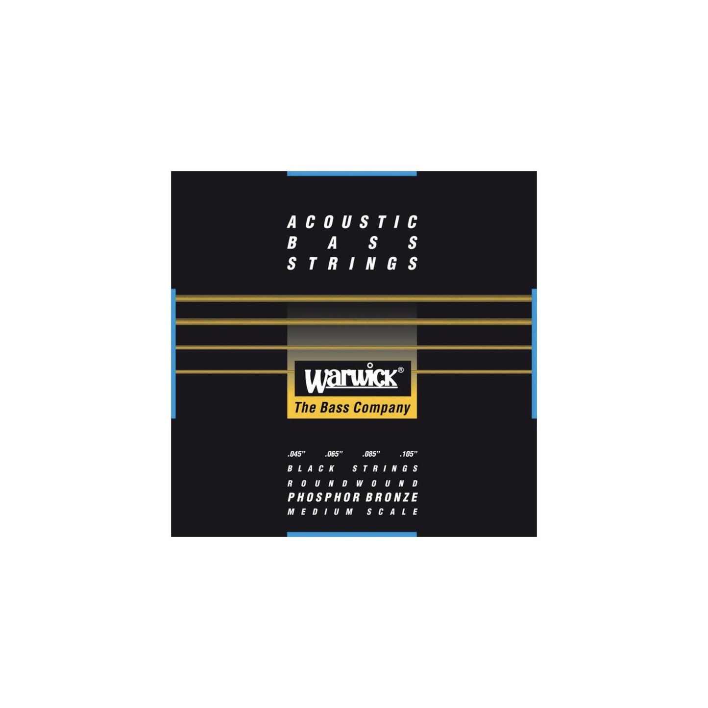 Warwick Black Label - Acoustic Bass Strings, 4-String Set (45-105), Phosphor Bronze, Medium Scale