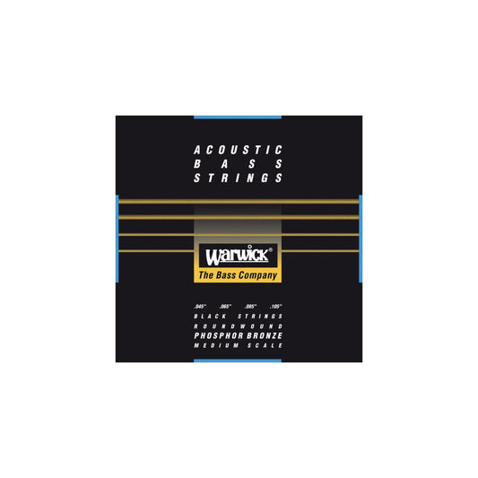 Warwick Black Label - Acoustic Bass Strings, 4-String Set (45-105), Phosphor Bronze, Medium Scale