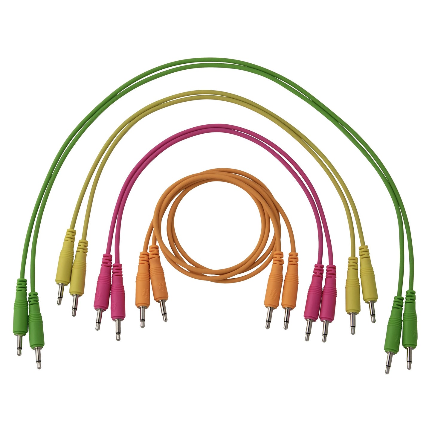 Pig Hog Synth Patch Cable 8 Pack - Mixed Lengths, Neon Colors (Modular, Eurorack)