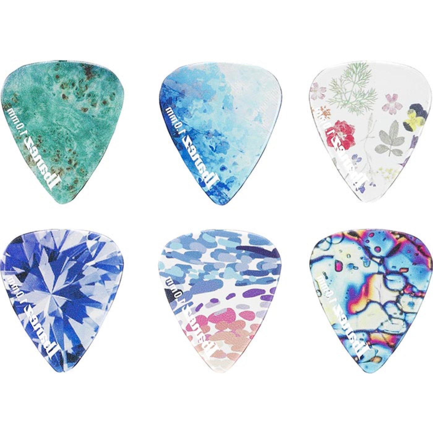 Ibanez KALEIDO Series Picks 6 Pack 1.0mm (PCP14H-C1), Made in Japan