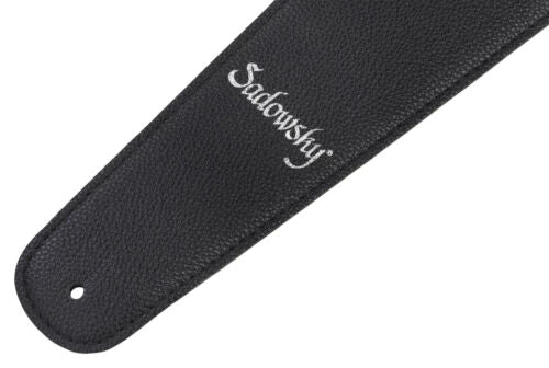 Sadowsky Synthetic Leather Bass Strap with Neoprene Padding - Black with Silver Embossing