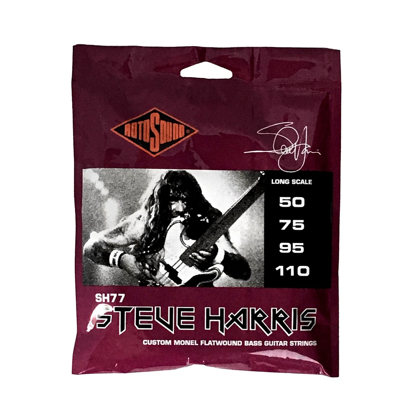 Rotosound SH77 Steve Harris (Iron Maiden) Custom Monel Flatwound Bass Guitar Strings (50-110)