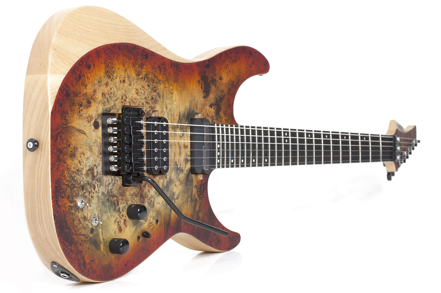 Schecter Reaper-6, Satin Inferno Burst, with Floyd Rose and Sustainiac Sustainer Pickup