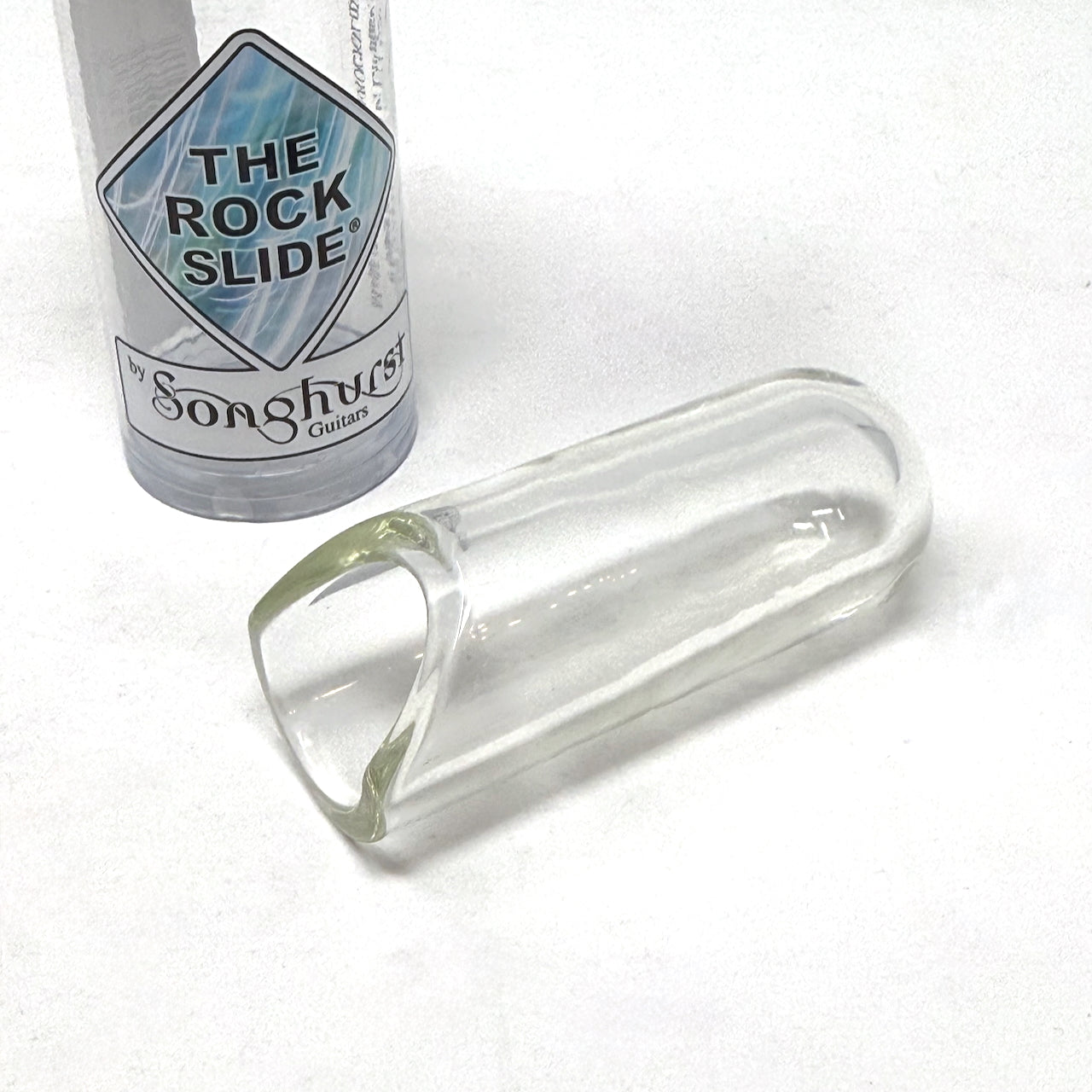 The Rock Slide, Medium Clear Glass Balltip slide (BGRS-MC), 19.5mm x 70mm - Ring Size 8 - 10.5