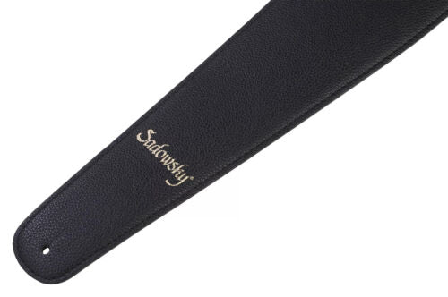 Sadowsky Synthetic Leather Bass Strap with Neoprene Padding - Black with Gold Embossing