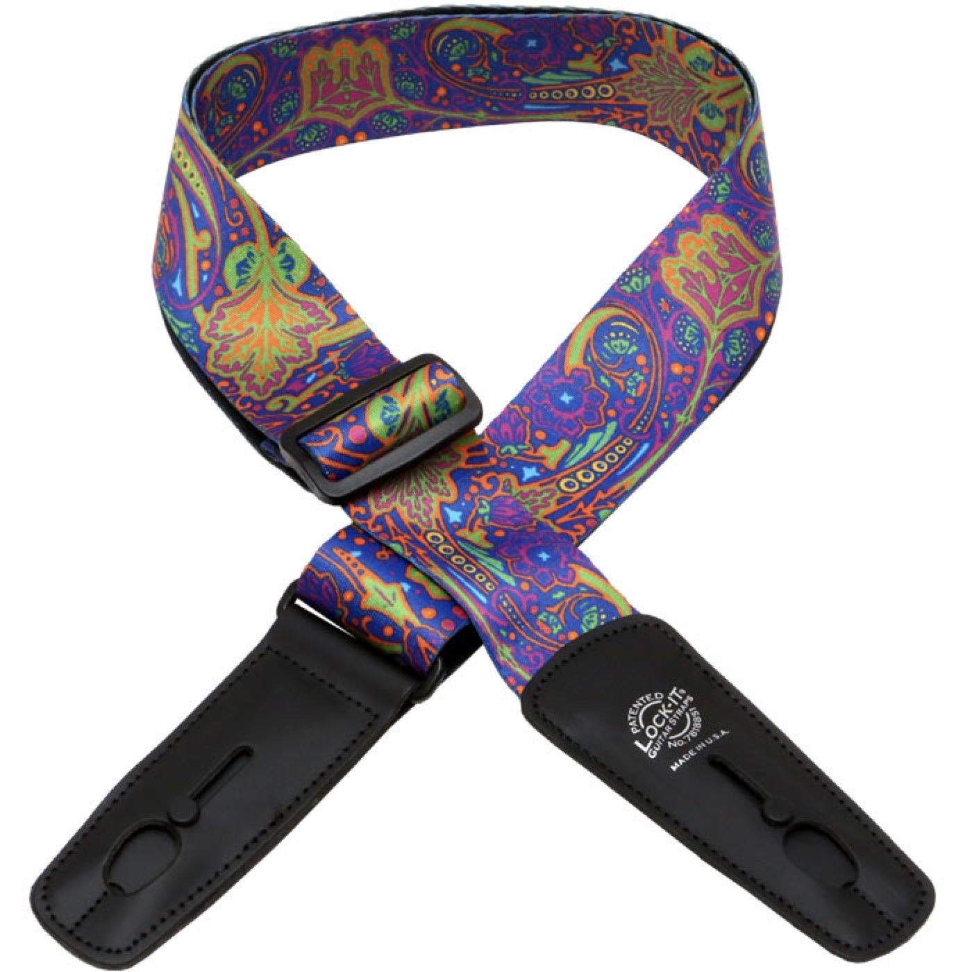 Lock-It Bob Massey Rock Poster Artist Series 2" Guitar Strap "Blue Journey", Retractable Strap-Lock!