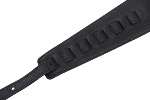 Warwick Synthetic Leather Bass Strap with Neoprene Padding - Black with Gold Embossing