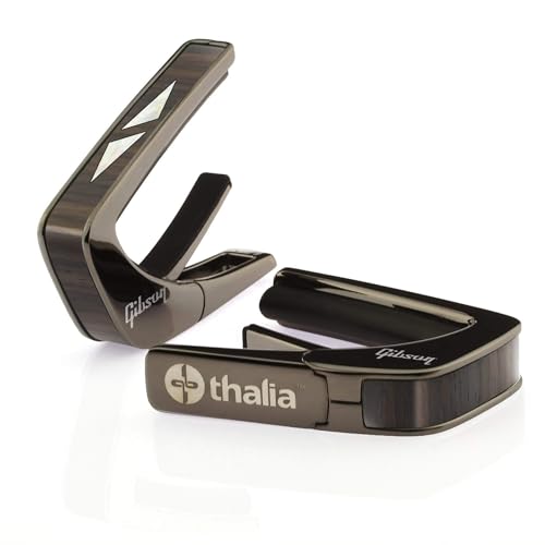 Thalia Guitar Capo - Gibson Officially Licensed (With Gibson Specific Fret Pads) (Gibson Split Diamond Rosewood, Black Chrome)