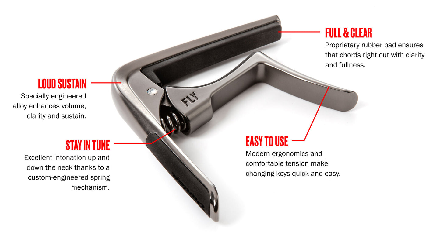 Dunlop Trigger Fly Capo, Curved, Gun Metal