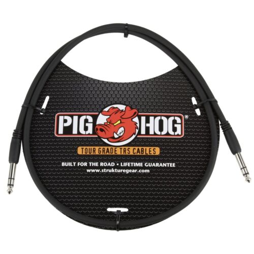 Pig Hog Tour Grade 3-foot, 8mm, balanced 1/4" TRS - 1/4" TRS Cable, Black