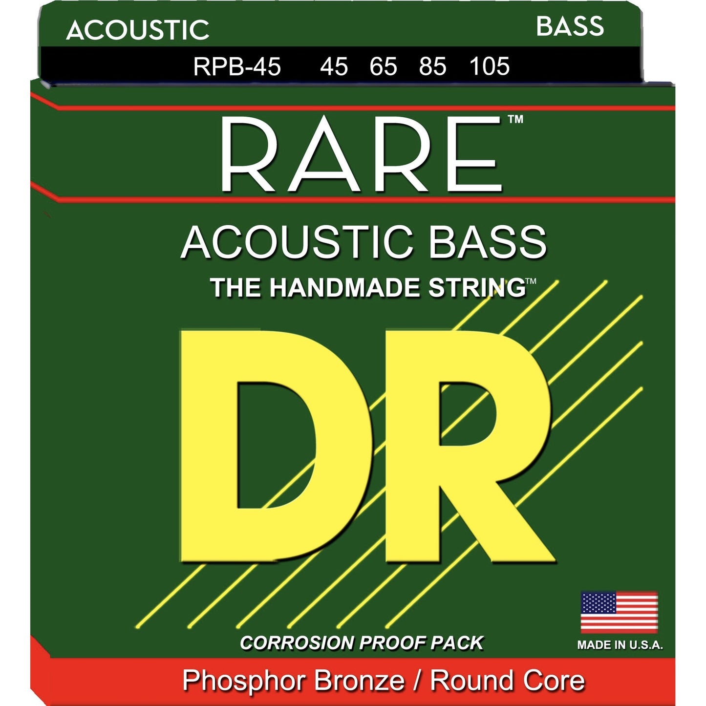 DR Strings RARE - Phosphor Bronze Acoustic Bass Strings: Medium 45-105