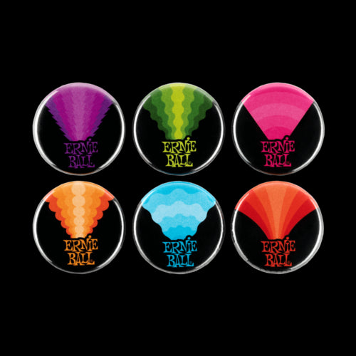 Ernie Ball 4008 Colors of Rock'N'Roll 1" Assorted Buttons 6pk