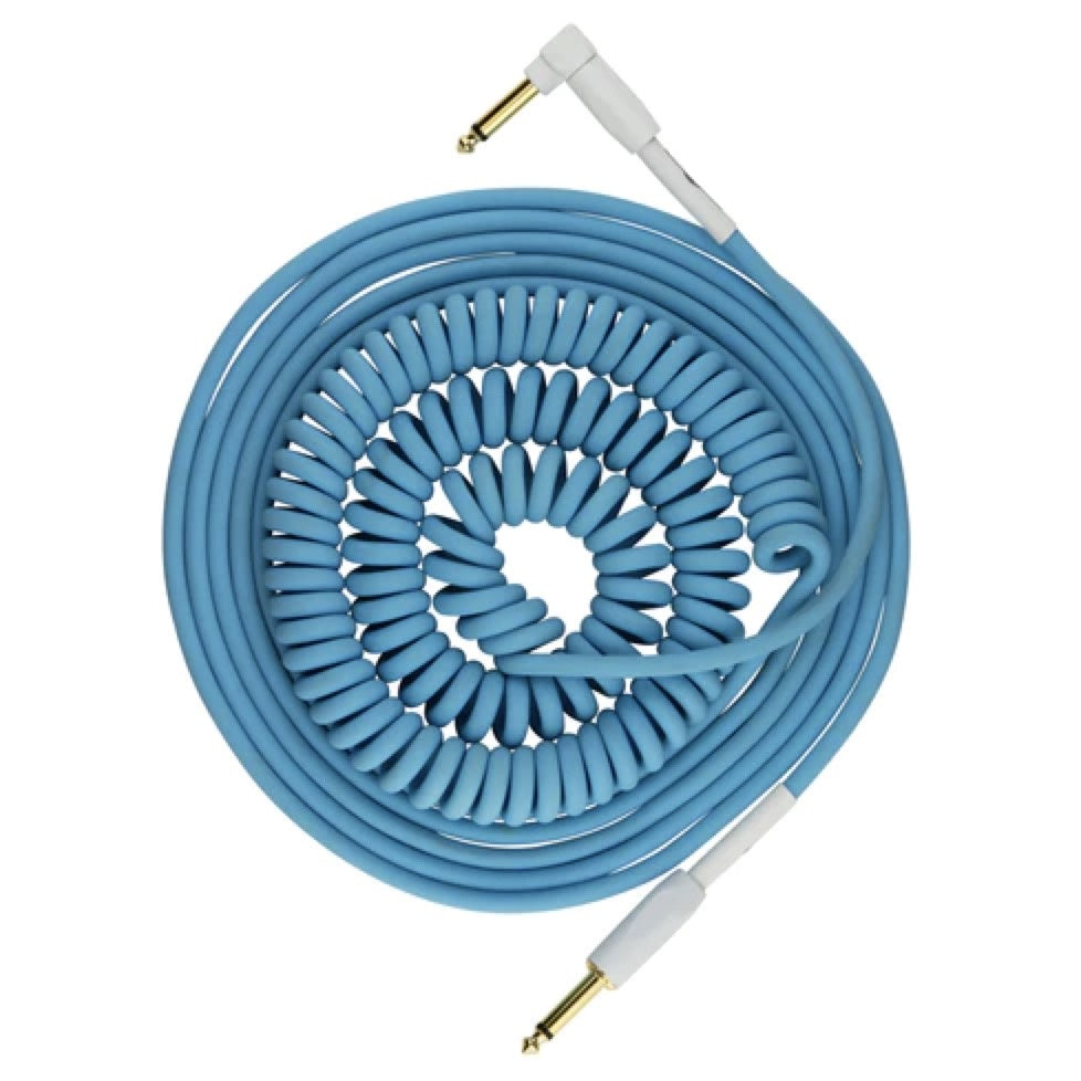 Pig Hog "Half Coil" Instrument Cable, 30-Foot, Daphne Blue (vintage style with tangle-free distance!)