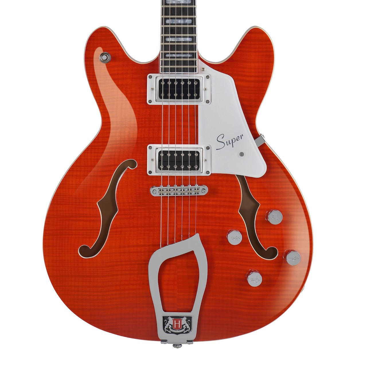 Hagstrom Super Viking, Mandarin Flame - Longer-Scale Semi-Hollow w/ Coil-Split