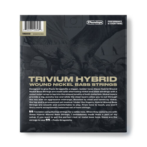 Dunlop Trivium Hybrid Wound Nickel Steel Bass Strings, 5-String Set (45-130), Paolo Gregoletto Artist-Selected