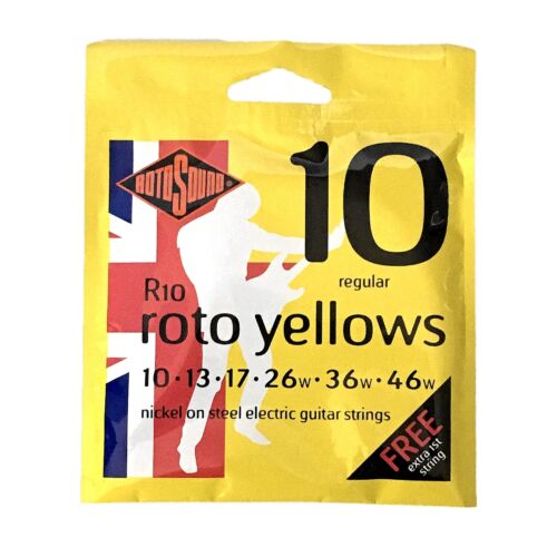 3-Pack Rotosound R10 Roto Yellows Nickel on Steel Electric Guitar Strings 10-46