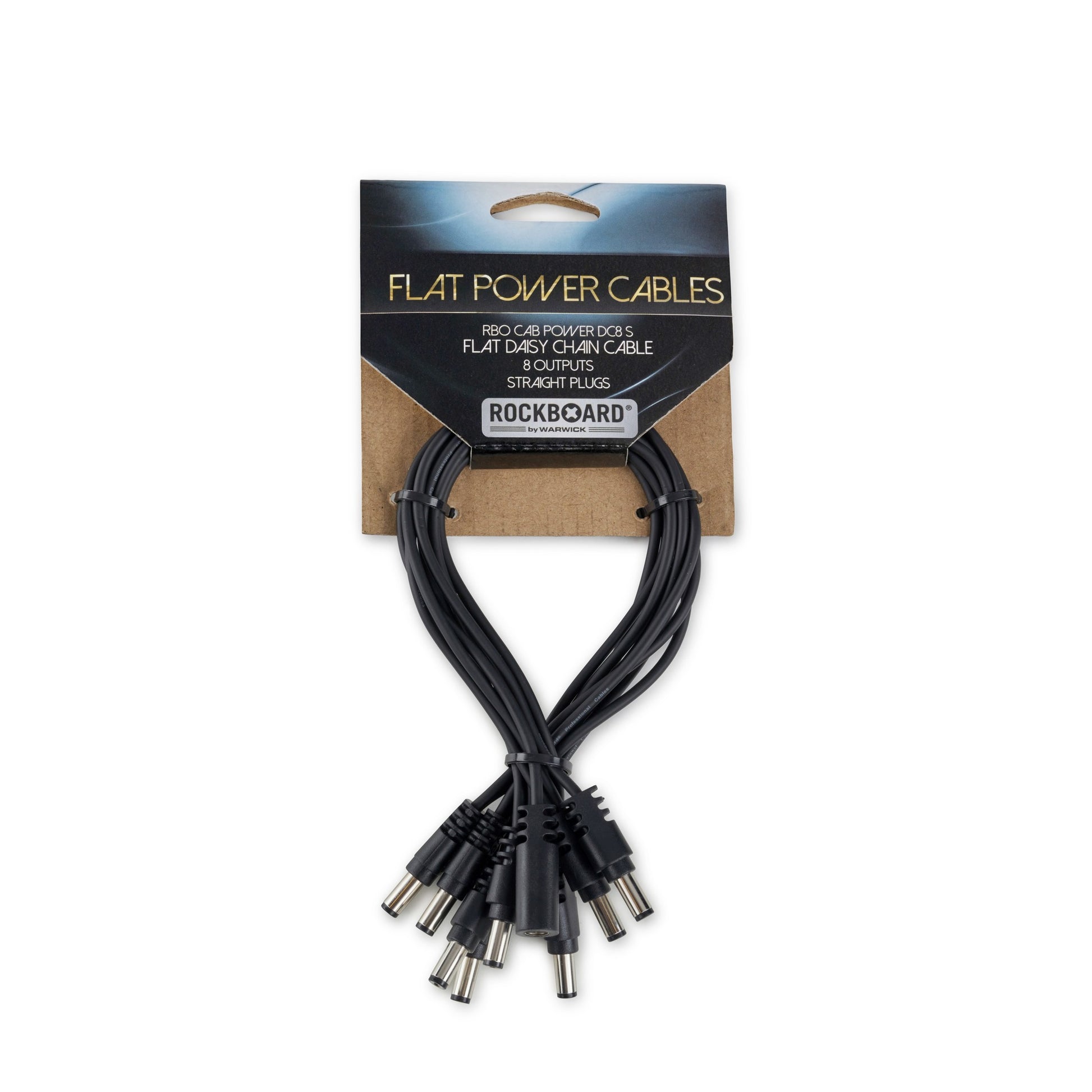 Rockboard Pedal Power Flat Daisy Chain Cable, 8 Outputs, Straight (RBO – Z String Music