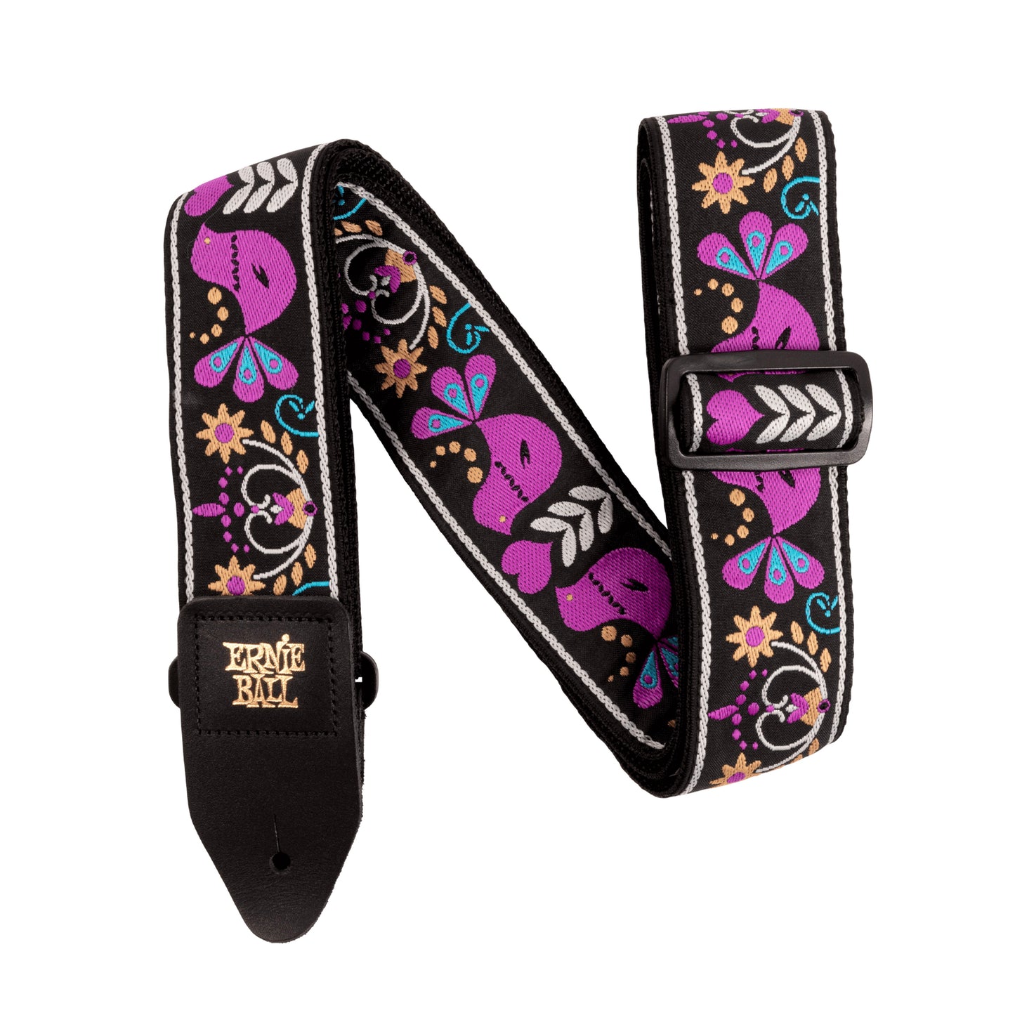 Ernie Ball Jacquard Guitar Strap, Purple Bird Lupin (P05331)