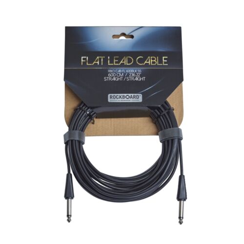 Rockboard Flat Lead (Instrument) Cable - 600 cm / 236.22" (~20 ft) - 1/4" Straight to Straight