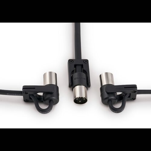 Rockboard FlaX Plug 100cm (39 3/8") flat MIDI Cable - right angle or straight (RBO CAB MD FX 100 BK)